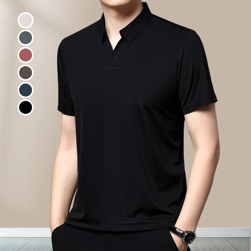 Men's Casual Revers Atmungsaktiv Knitterfrei T-shirt