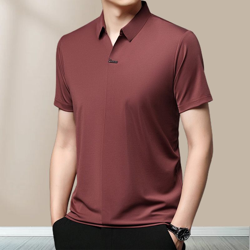 Men's Casual Revers Atmungsaktiv Knitterfrei T-shirt