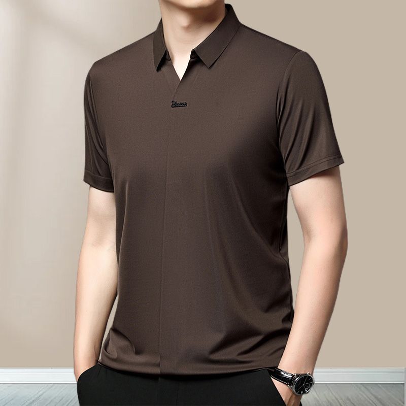 Men's Casual Revers Atmungsaktiv Knitterfrei T-shirt