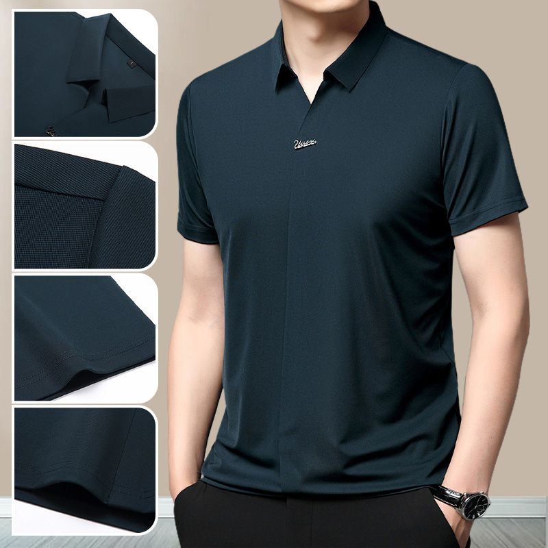 Men's Casual Revers Atmungsaktiv Knitterfrei T-shirt