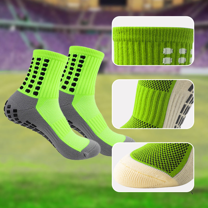 Rutschfeste, atmungsaktive Fußball-Socken + Schienbeinschoner-Set