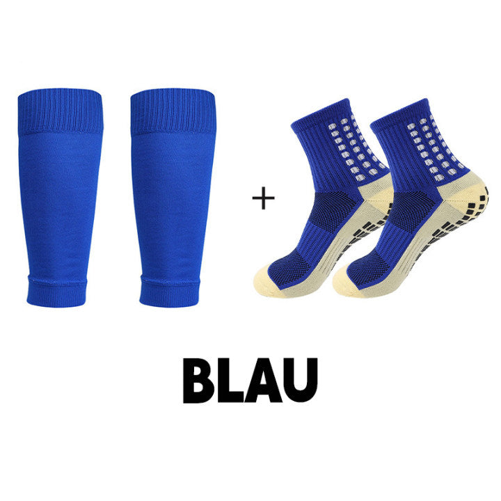 Rutschfeste, atmungsaktive Fußball-Socken + Schienbeinschoner-Set