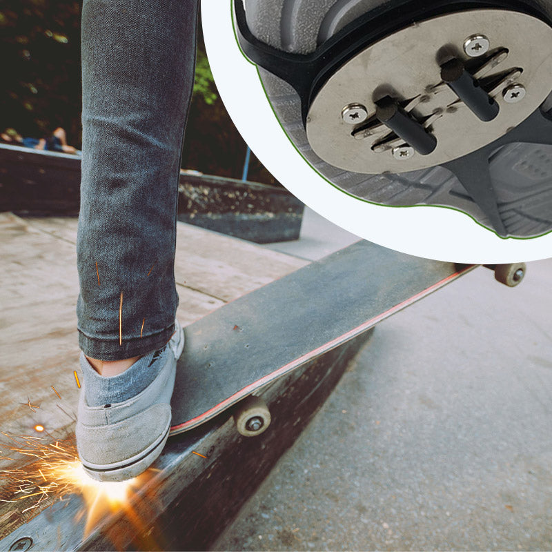 Coole glitzernde Schuhüberzüge aus Feuerstein für Skateboards und Motorräder