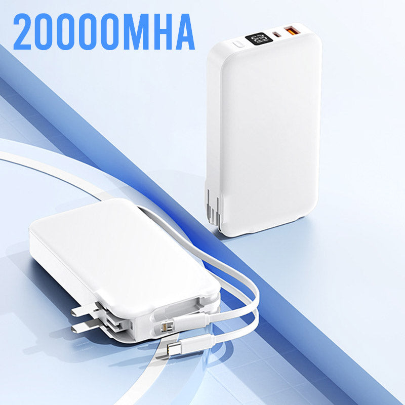 Multifunktionale tragbare Powerbank mit integriertem Stecker