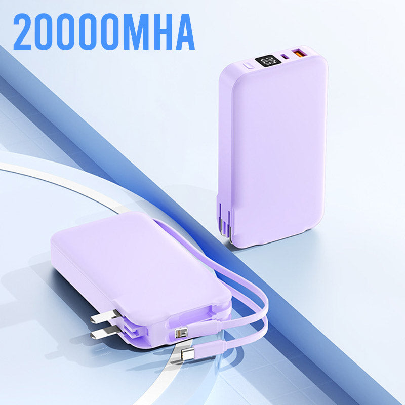 Multifunktionale tragbare Powerbank mit integriertem Stecker