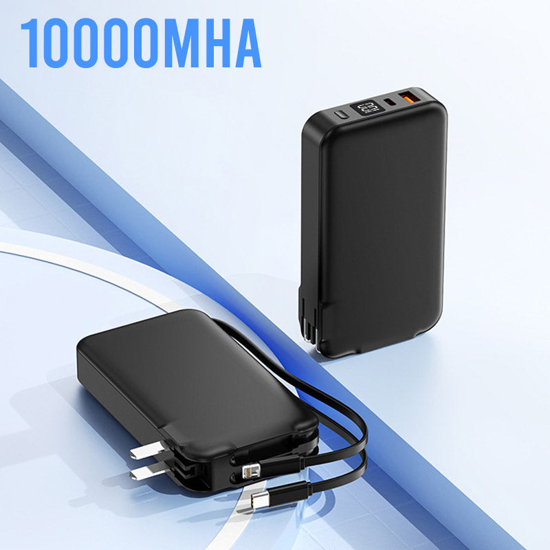 Multifunktionale tragbare Powerbank mit integriertem Stecker