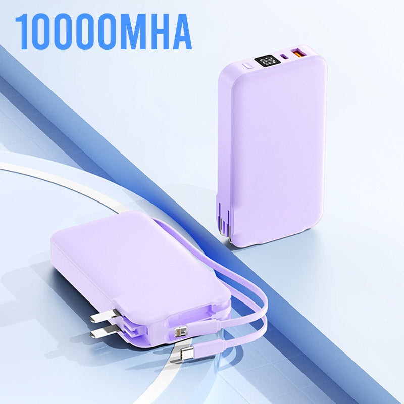 Multifunktionale tragbare Powerbank mit integriertem Stecker