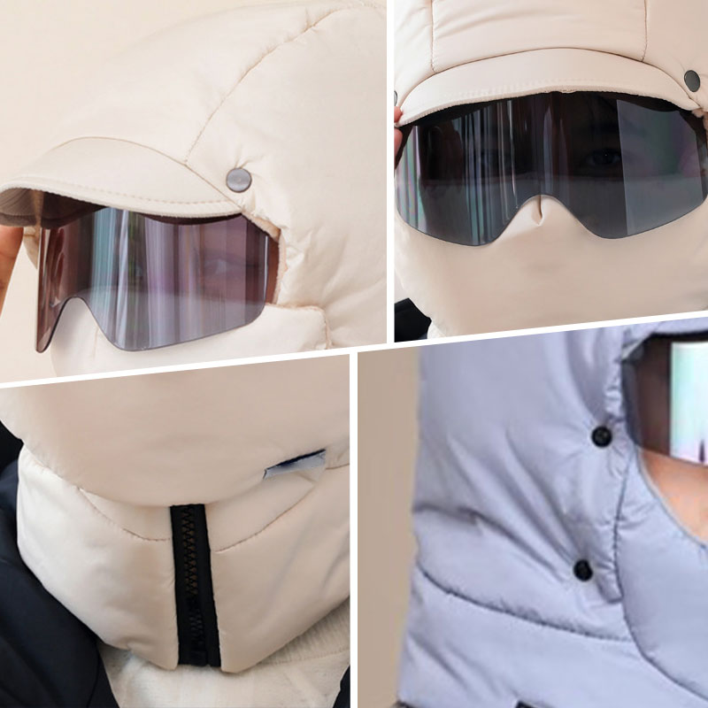 Winddichte Vollgesichts-Outdoor-Reitmaske mit Brille