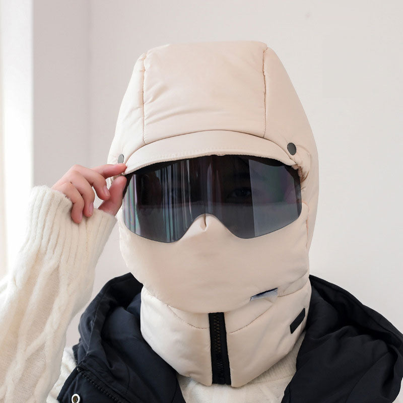 Winddichte Vollgesichts-Outdoor-Reitmaske mit Brille